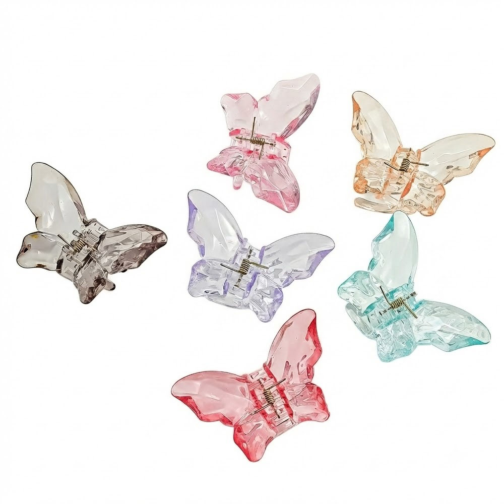 1 6Pcs Butterfly Wave Hair Claw Clips - Image 1