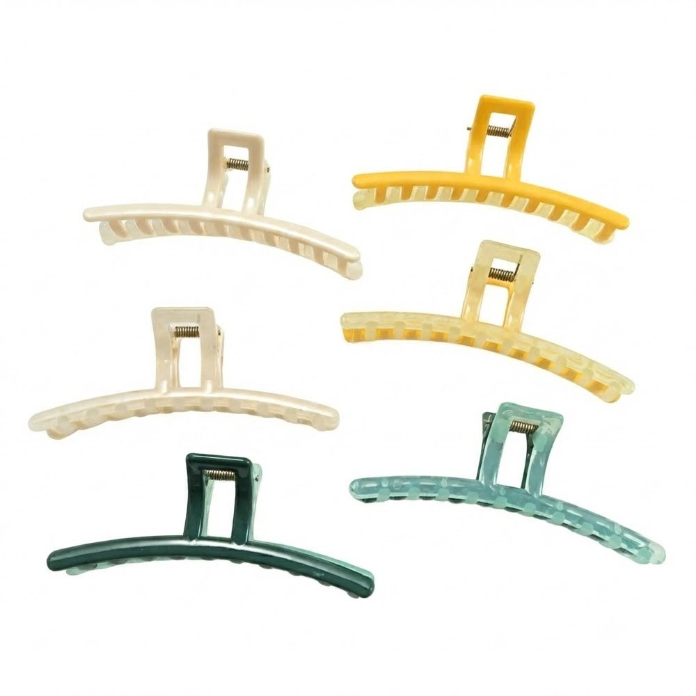 1 6PCS Two-Tone Jelly Hair Claw Clips - Image 1
