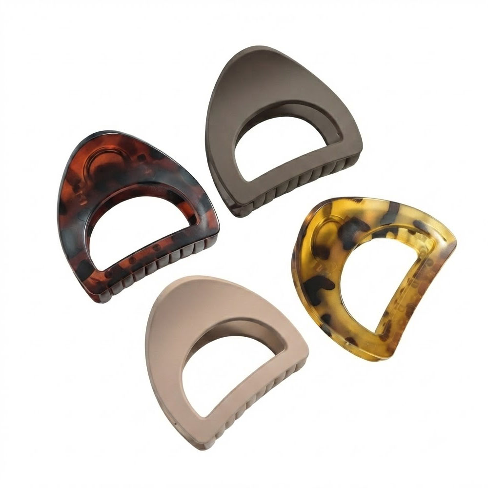 1 4Pcs Hollow Semicircle Hair Claw Clips - Image 1