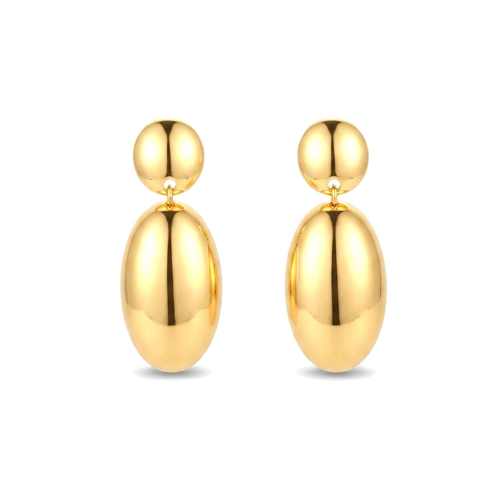 1 1PCS Metal oval earrings - Image 1