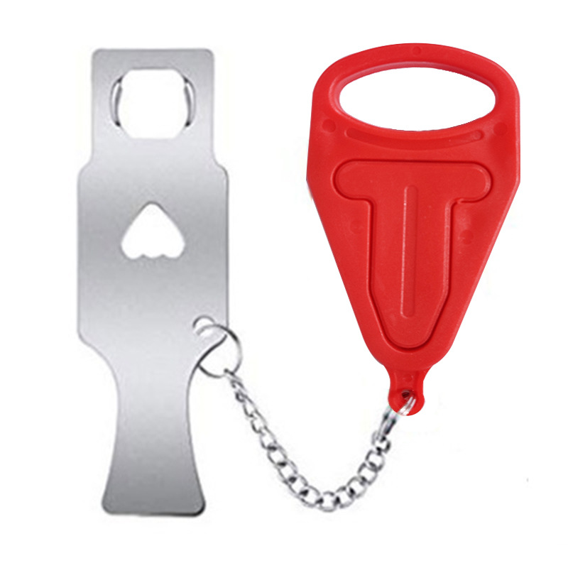 12526104315_2009208918 1PCS Portable security door stopper Household anti-theft door latch Travel hotel room door locking safety device - Image 1