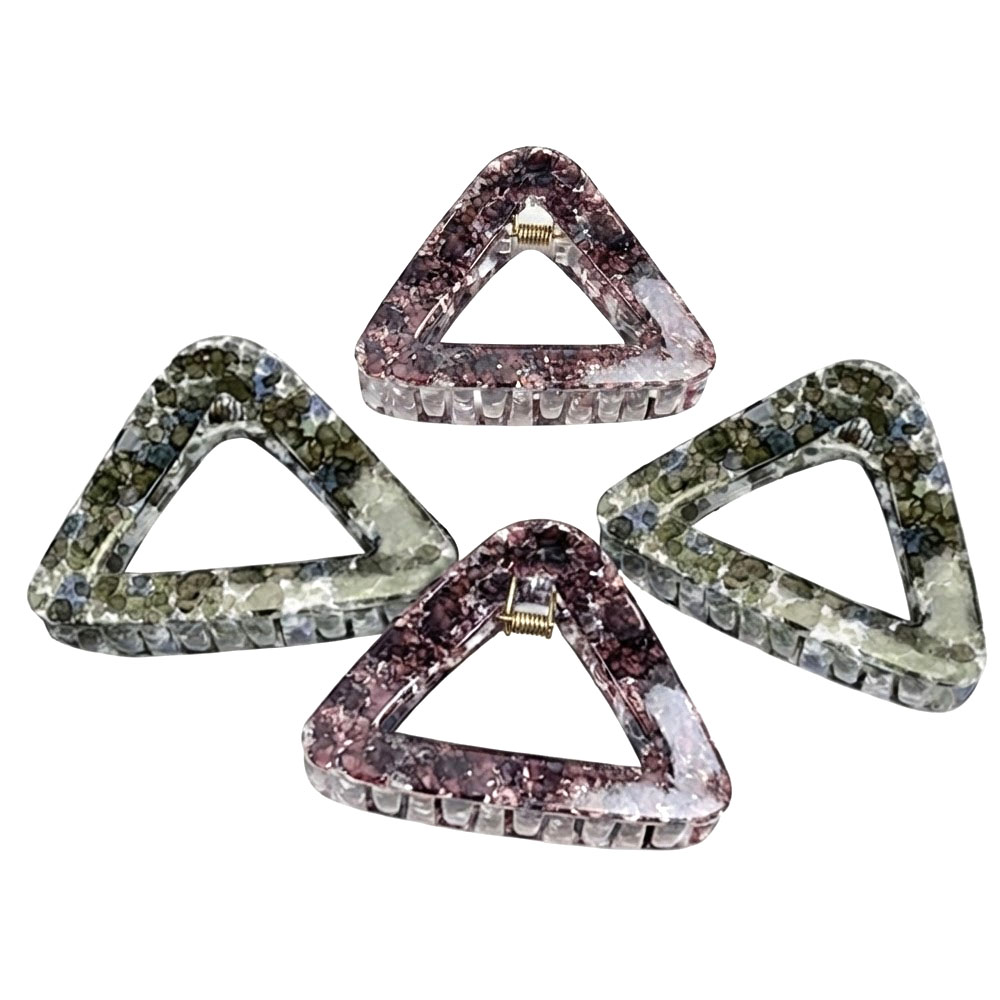 2 4PCS Hollow Triangle Ponytail Hair Barrettes - Image 1