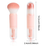 Four-in-One Portable Makeup Brush Set - Stretchable Travel Version - Lip Brush, Eyeshadow Brush, Highlighter Brush, Cheek Brush, All-in-One - Image 7
