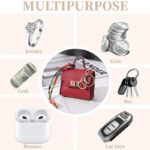 1PCS Mini bag key chain silk scarf strap metal buckle design niche advanced sense hanging accessories - Image 3