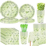 133PCS Martini-themed party supplies set - Cocktail summer party paper plates, cups, tableware, tablecloth, straws, complete set of decoration and setup items - Image 8