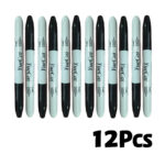 1PCS 12-Pack Black Permanent Markers - Quick-Drying Ink, Smudge-Proof, Plastic - Ideal for Office and School Supplies, Home Office Essentials, and Educational Use - Image 8