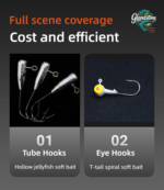 1PCS Fishing set: 3D eye hook imitation squid pipe hook spiral T-tail, professional configuration, helps you easily "catch" old hands, start a new fishing experience - Image 3