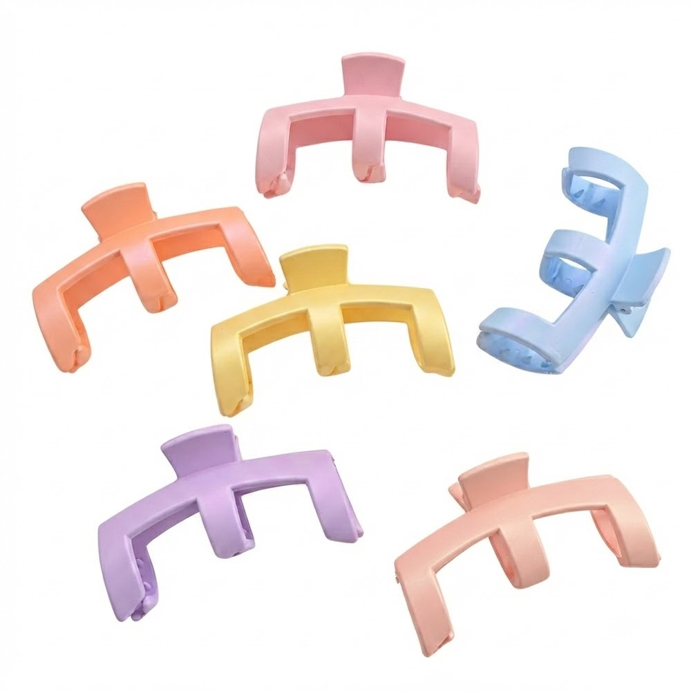 512 6Pcs Korean Solid Color Mountain Hair Clips - Image 1
