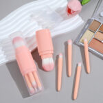Four-in-One Portable Makeup Brush Set - Stretchable Travel Version - Lip Brush, Eyeshadow Brush, Highlighter Brush, Cheek Brush, All-in-One - Image 4