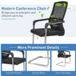 3PCS Mesh arch-shaped chair with breathable backrest, ideal for office, home, study, meeting rooms, and guest use - Image 9