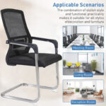 3PCS Mesh arch-shaped chair with breathable backrest, ideal for office, home, study, meeting rooms, and guest use - Image 7