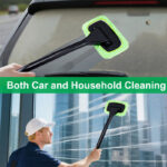 1PCS Multi-scenario cleaning brush - suitable for car interiors, home gaps. Made of green plush fabric with strong adhesion. Long handle can reach hard-to-reach areas. One brush can handle multiple cleaning scenarios. Practical and efficient! - Image 3