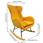 1PCS Comfortable cushion rocking chair, suitable for living room, balcony, terrace, etc. as outdoor leisure furniture, filled with comfortable, with modern style. - Image 6