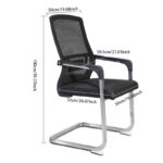 3PCS Mesh arch-shaped chair with breathable backrest, ideal for office, home, study, meeting rooms, and guest use - Image 11