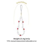 1PCS Cherry Macadam mobile phone chain for girls fresh niche design hanging ornaments all-match key accessories for wearing & digital devices - Image 2
