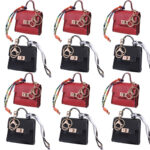 1PCS Mini bag key chain silk scarf strap metal buckle design niche advanced sense hanging accessories