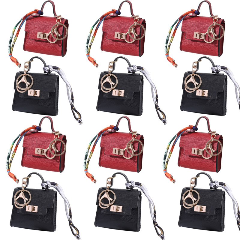 未标题-2 拷贝32 1PCS Mini bag key chain silk scarf strap metal buckle design niche advanced sense hanging accessories - Image 1