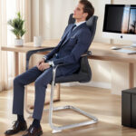 3PCS Mesh arch-shaped chair with breathable backrest, ideal for office, home, study, meeting rooms, and guest use - Image 5