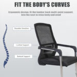 3PCS Mesh arch-shaped chair with breathable backrest, ideal for office, home, study, meeting rooms, and guest use