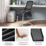 3PCS Mesh arch-shaped chair with breathable backrest, ideal for office, home, study, meeting rooms, and guest use - Image 3