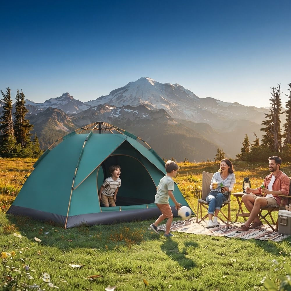 4 3-4 Person Instant Pop Up Camping Tent - Image 1