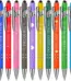 10 assorted colored retractable ballpoint pens printed with positive motivational inspirational quotes
