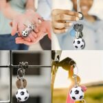 6 PCS/2 PCS Optional sports key chain set-football/basketball/volleyball/Rugby/tennis/racing pendant, suitable for bags and wallets, durable alloy accessories, suitable for fans (black/Silver) - Image 2