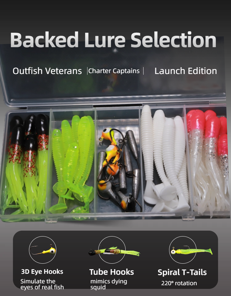 2025112209370345190 1PCS Fishing set: 3D eye hook imitation squid pipe hook spiral T-tail, professional configuration, helps you easily "catch" old hands, start a new fishing experience - Image 1