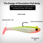 1PCS Simulation silicone Soft Bait: soft material Realistic Fish body design, specializing in big fish, fish lure tool - Image 7