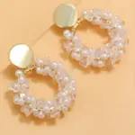 1PCS Pearl crystal circular earrings - Image 7