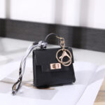 1PCS Mini bag key chain silk scarf strap metal buckle design niche advanced sense hanging accessories - Image 5