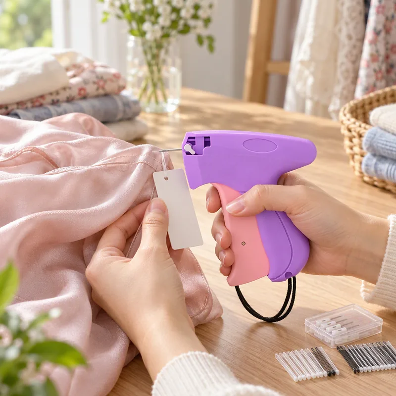 Lifestyle context: What kind of tagging gun is best for delicate fabrics? in everyday use