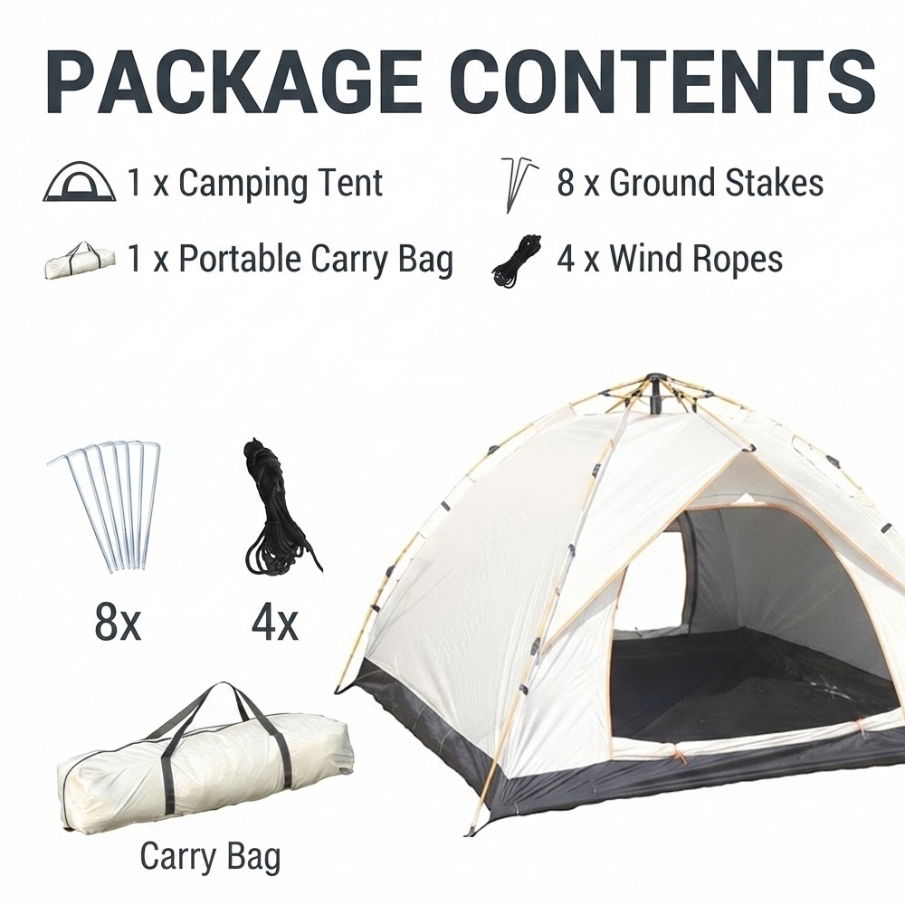 3-4 Person Pop-Up Waterproof Tent