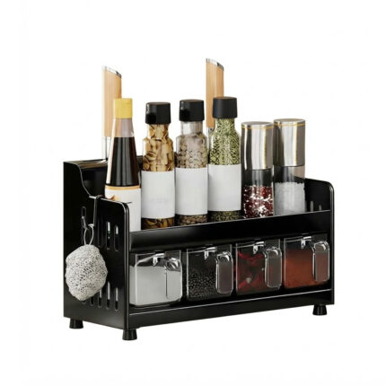 Counter Spice Holder with Knife & Tool Hooks