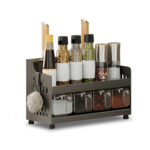 Multifunctional Kitchen Spice Rack with Knife Holder