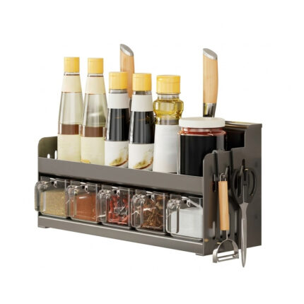 Seasoning Holder with Knife Slot & Tool Hooks