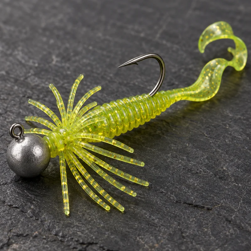 Macro craftsmanship of water dance skirted jig